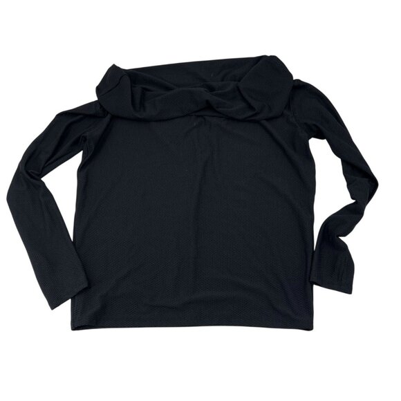Demi Lovato Fabletics Black Long Sleeve Cowl Neck Top M Nylon/Spandex Stretch - Picture 1 of 5